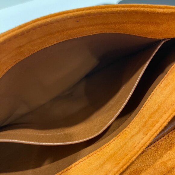 Prada Orange Suede Lock Flap Chain Shoulder Bag (141155) - Picture 13 of 14